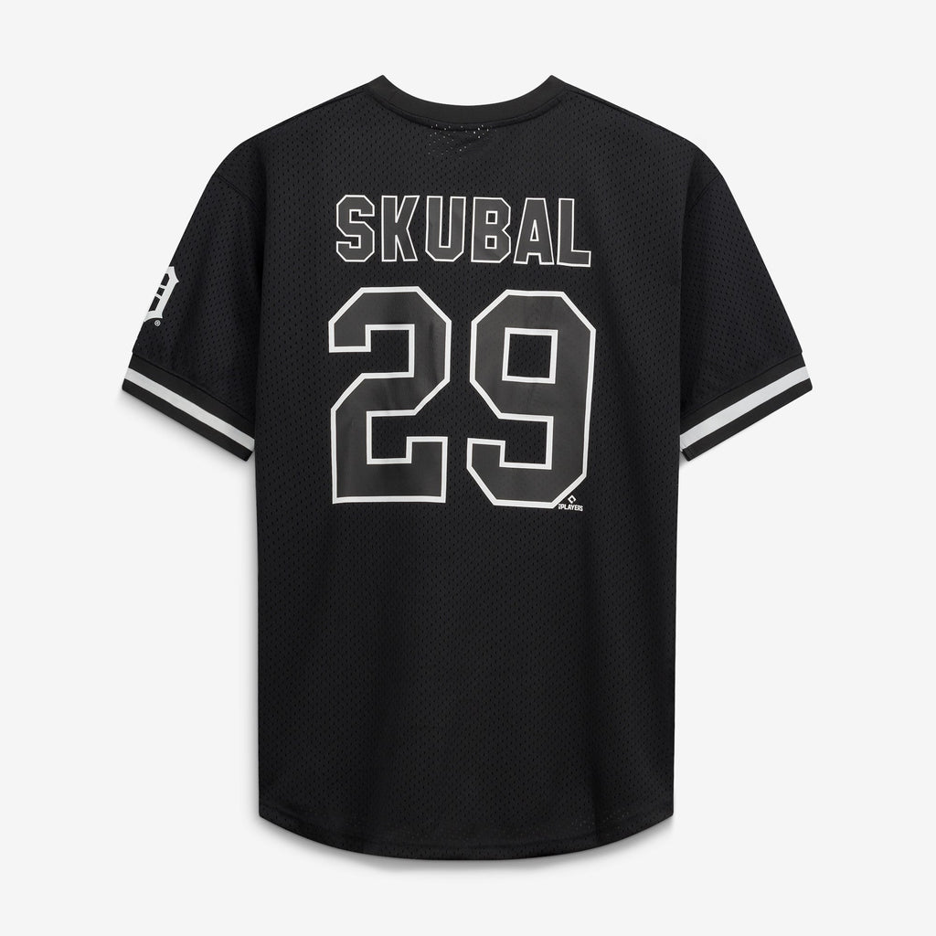 Men's Detroit Tigers Tarik Skubal Fanatics Black/White Big & Tall Heavyweight Mesh Jersey