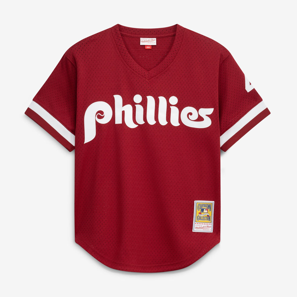 Men's Philadelphia Phillies Lenny Dykstra Mitchell & Ness Scarlet Authentic Batting Practice Jersey
