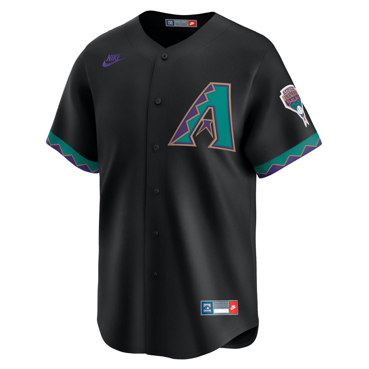 Men's Arizona Diamondbacks Randy Johnson Nike Black Throwback Cooperstown Collection Limited Jersey