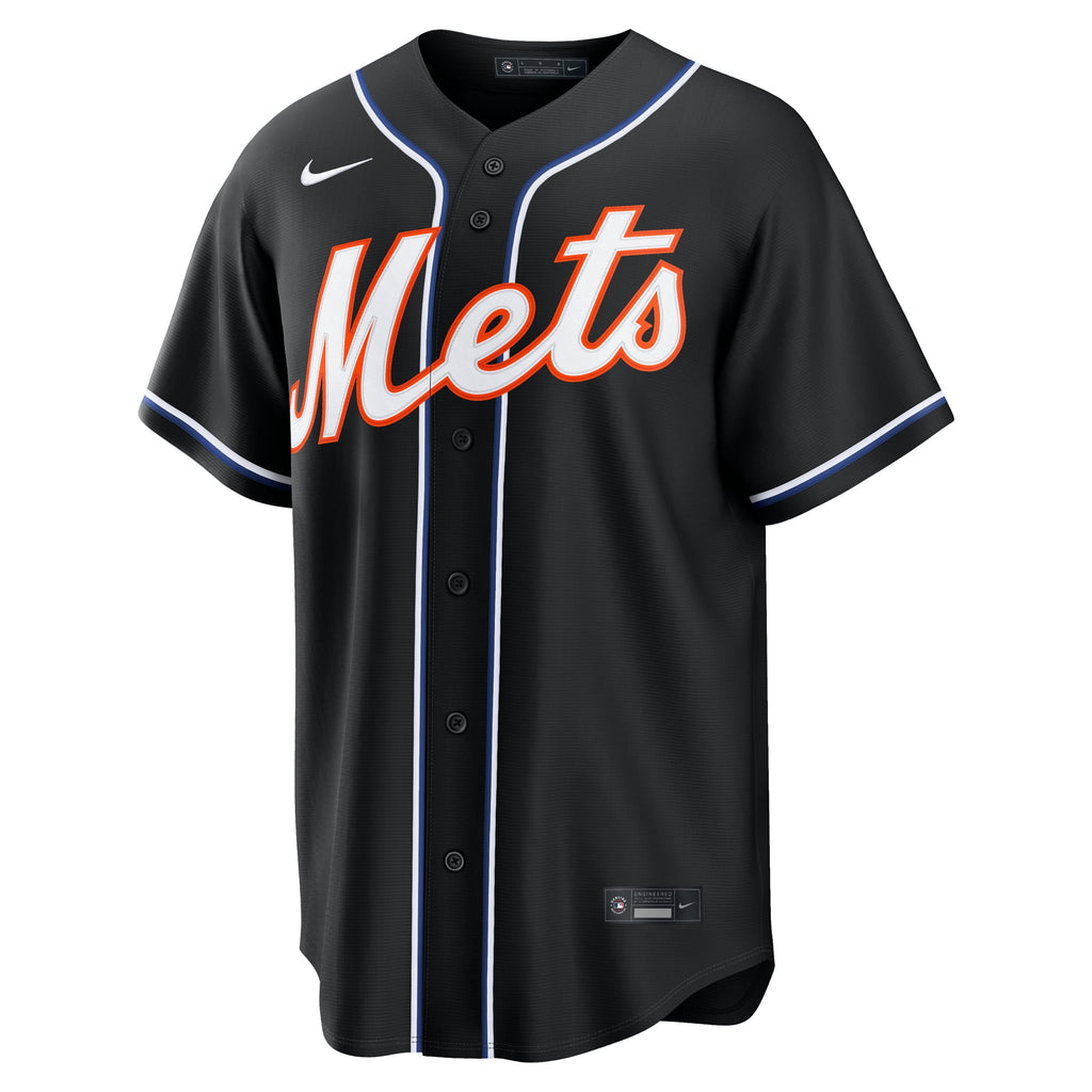 Men's New York Mets Francisco Lindor Nike Fashion Replica Black Out Jersey