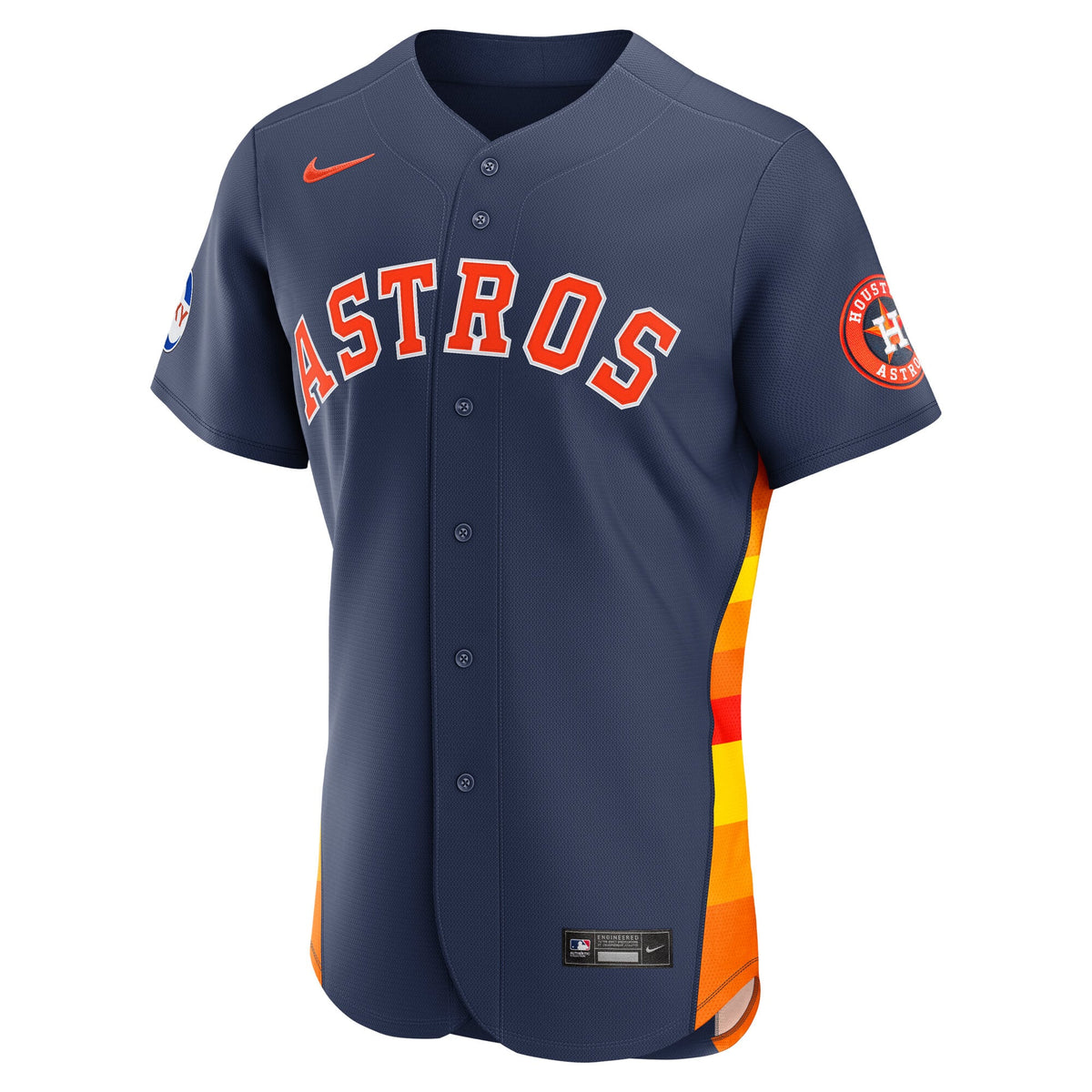 Men's Houston Astros Nike Orange Alternate Sponsor Patch Authentic Jersey
