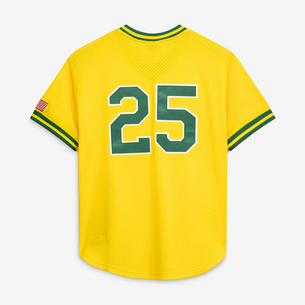 Men's Athletics Mark McGwire Mitchell & Ness Gold Authentic Batting Practice Jersey