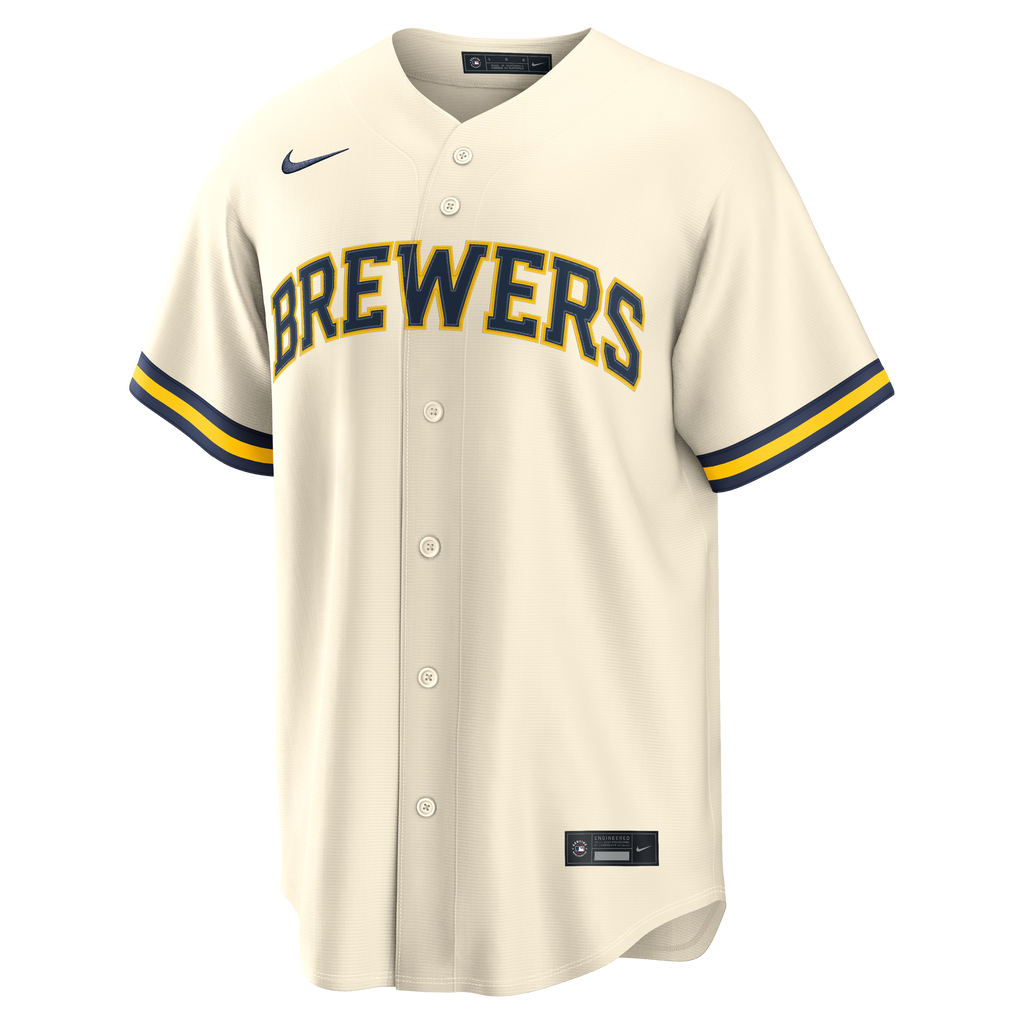 Men's Milwaukee Brewers Dustin May Nike Cream Home Replica Jersey