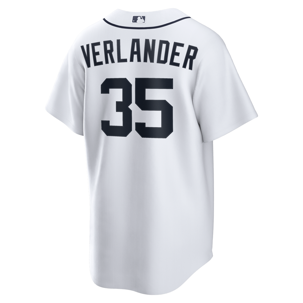 Men's Detroit Tigers Justin Verlander Nike White Home Replica Jersey