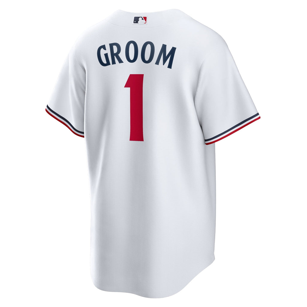Men's Minnesota Twins  Nike White #1 Groom Home Replica Jersey