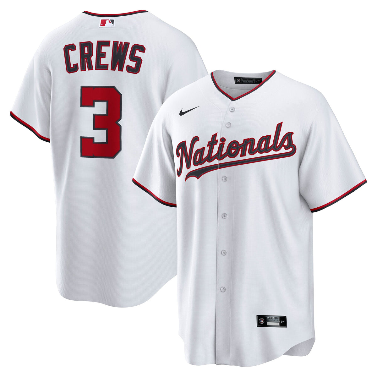 Men's  Washington Nationals Dylan Crews Nike White Home Replica Jersey