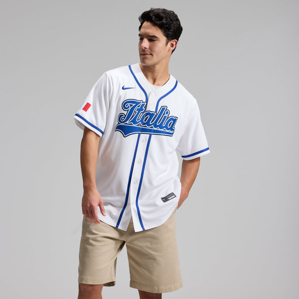 Men's Italy Baseball Vinnie Pasquantino Nike White 2026 World Baseball Classic Home Stadium Jersey