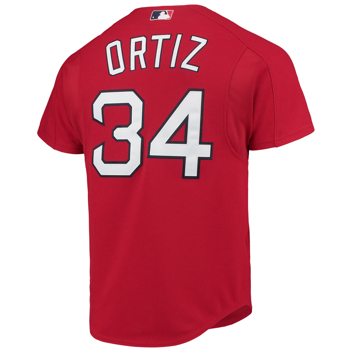 Men's Boston Red Sox David Ortiz Mitchell & Ness Red Cooperstown Collection Mesh Batting Practice Button-Up Jersey
