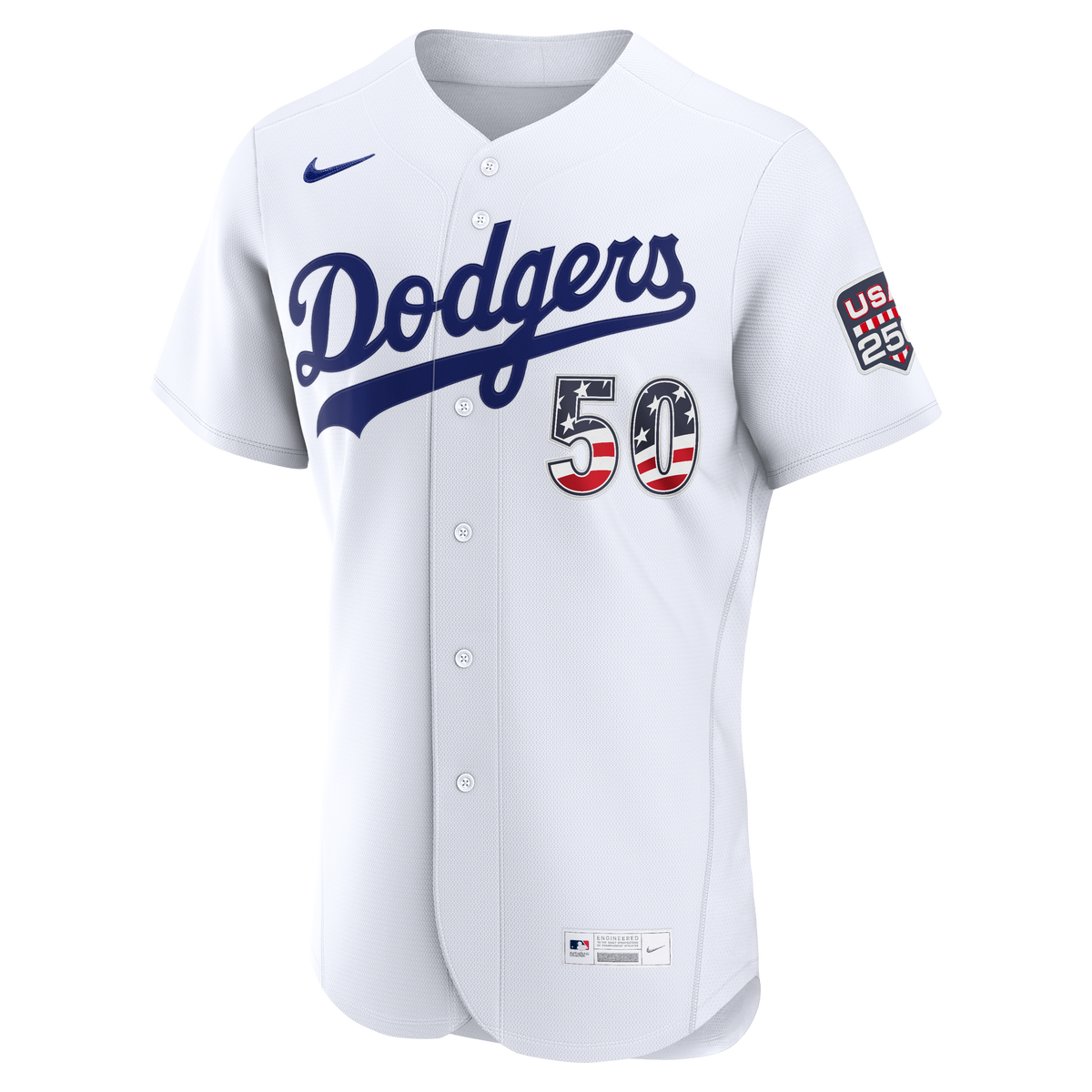 Fourth of July Men's Los Angeles Dodgers Mookie Betts Nike White USA 250 Authentic Jersey