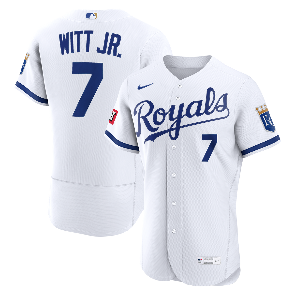 Men's Kansas City Royals Bobby Witt Jr. Nike Light Blue Alternate Authentic Sponsor Patch Jersey