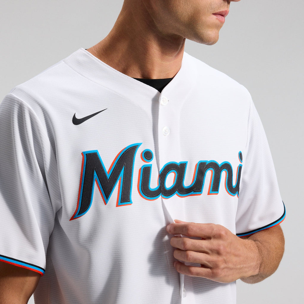 Men's Miami Marlins Nike White Home Replica Team Jersey