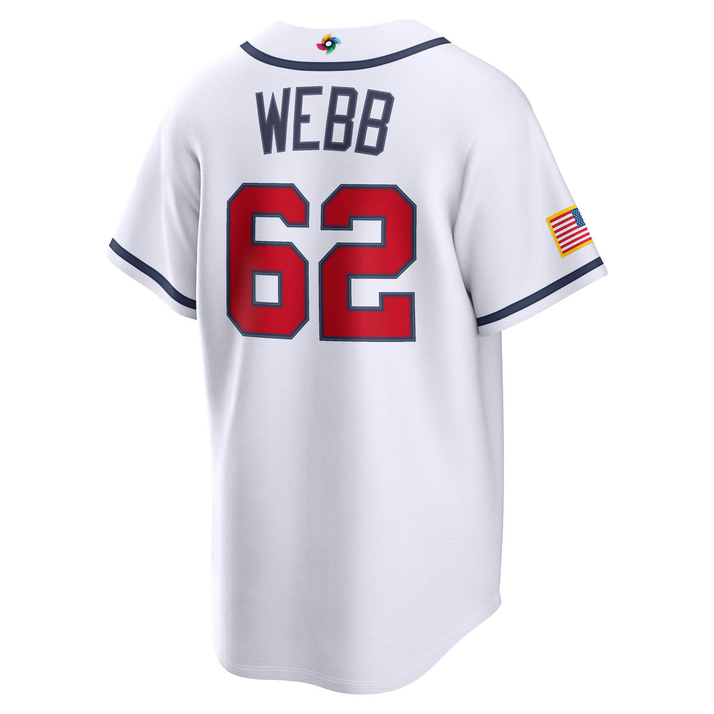 Men's USA Baseball Logan Webb Nike White 2026 World Baseball Classic Home Stadium Jersey