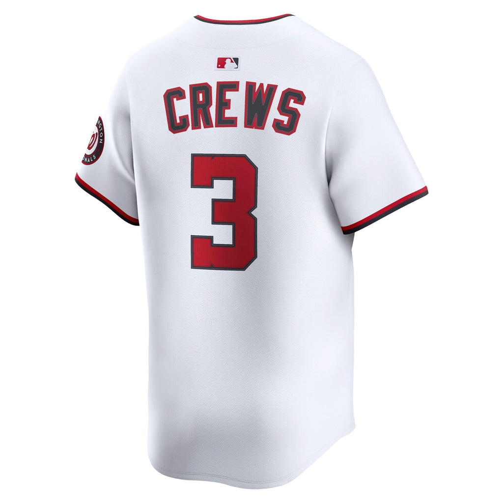 Men's Washington Nationals Dylan Crews Nike White Home Limited Player Jersey