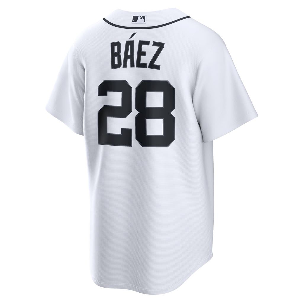 Men's  Detroit Tigers Javier Báez Nike White Home Replica Jersey