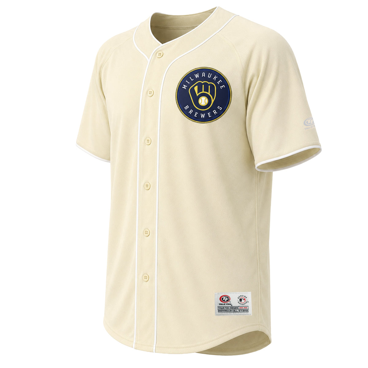 Men's Milwaukee Brewers Stitches Cream Fashion Jersey