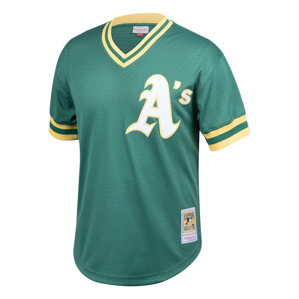 Men's Athletics Rickey Henderson Mitchell & Ness Green Cooperstown Collection Big & Tall Mesh Batting Practice Jersey