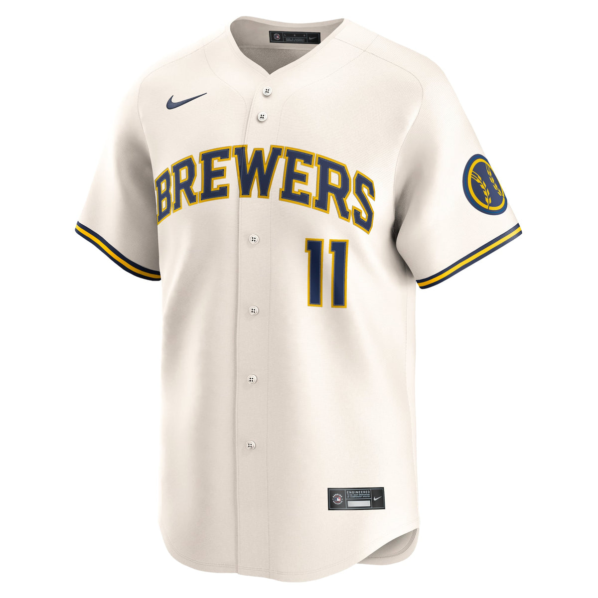 Men's Milwaukee Brewers Jackson Chourio Nike Cream Home Limited Jersey