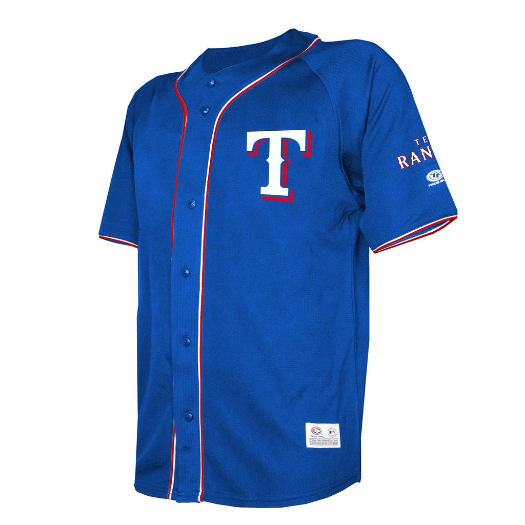 Men's Texas Rangers  Stitches Royal Team Color Full-Button Fashion Jersey