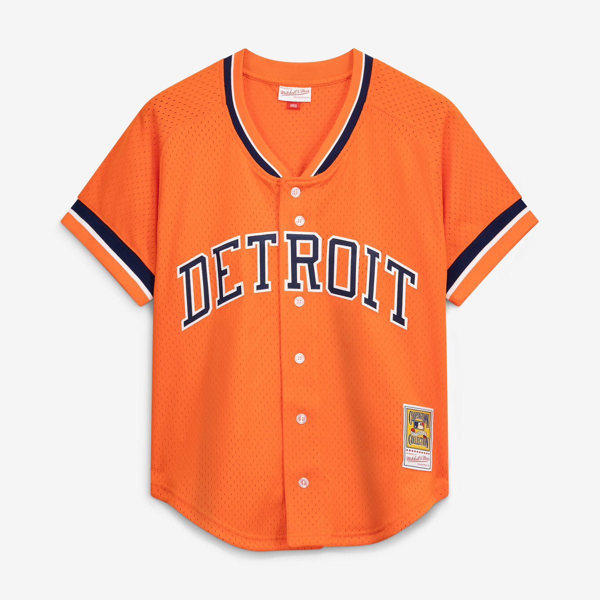 Men's Detroit Tigers Kirk Gibson Mitchell & Ness Orange Cooperstown Collection Mesh Batting Practice Button-Up Jersey