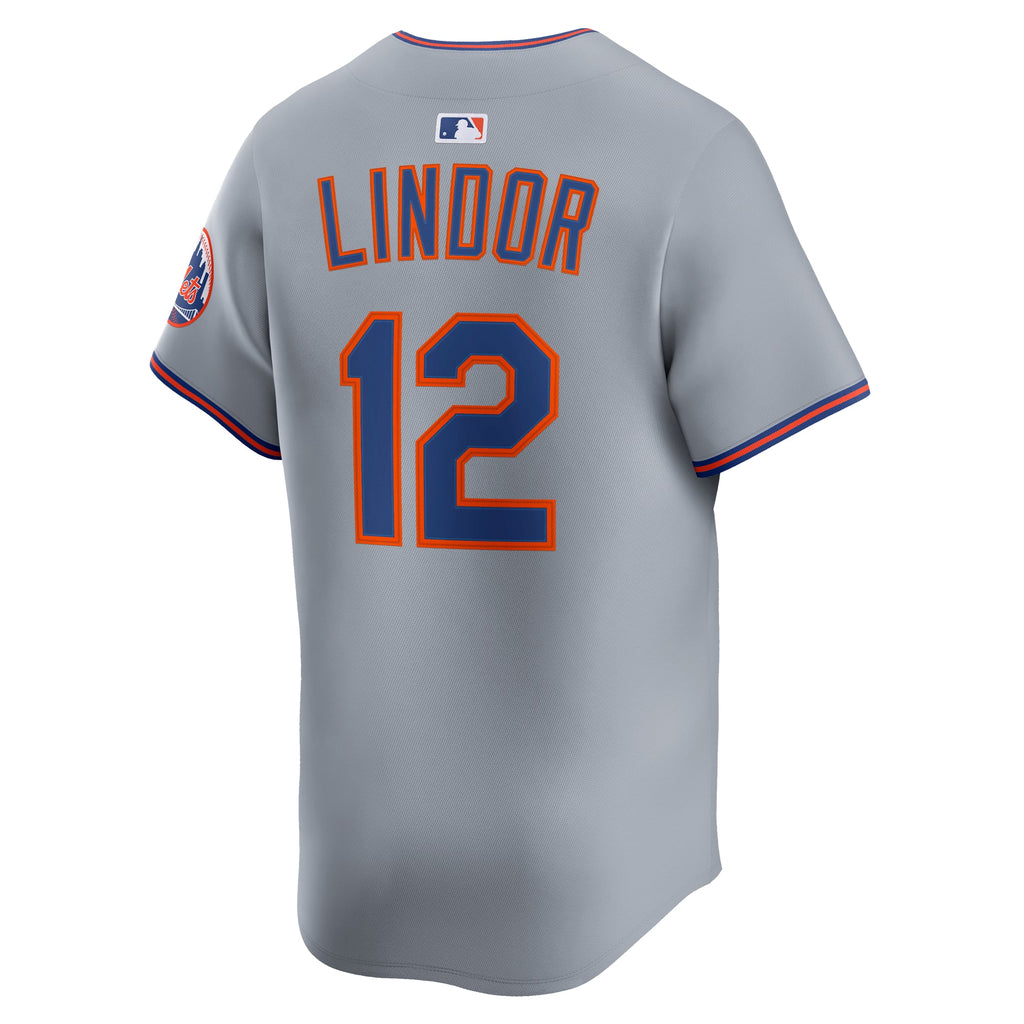 Men's New York Mets Francisco Lindor Nike Gray Road Limited Player Jersey