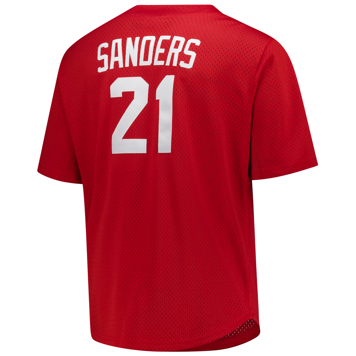 Men's Cincinnati Reds Deion Sanders Mitchell & Ness Red Big & Tall Cooperstown Mesh Batting Practice Jersey