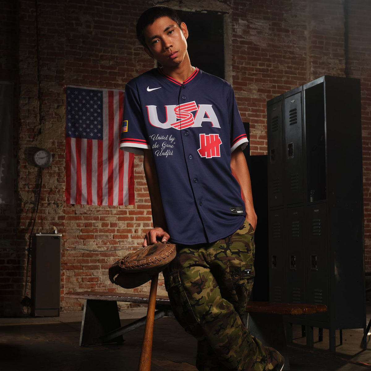 Men's USA Baseball Nike x Undefeated Navy 2026 World Baseball Classic Stadium Jersey