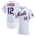 Men's New York Mets Francisco Lindor Nike White Home Authentic Sponsor Patch Jersey