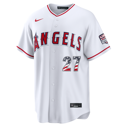 Fourth of July Men's Los Angeles Angels Mike Trout Nike White USA 250 Stadium Jersey