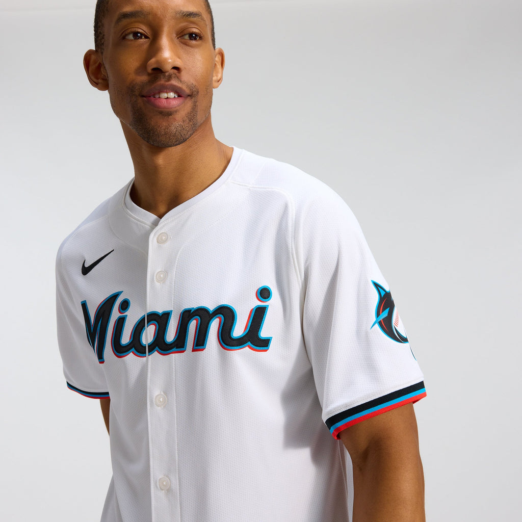 Men's Miami Marlins Nike White Home Limited Jersey