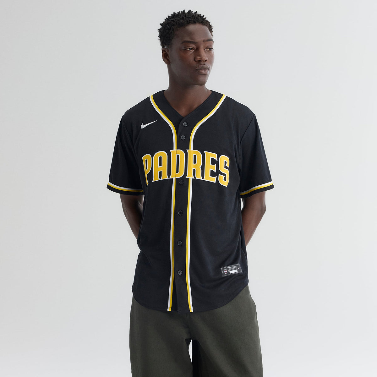 Men's San Diego Padres Fernando Tatis Jr. Nike Fashion Replica Black Out Jersey