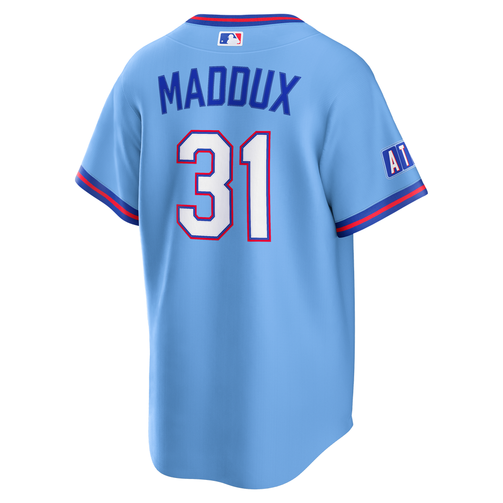 Men's Atlanta Braves Greg Maddux Nike Powder Blue 2026 City Connect Stadium Jersey