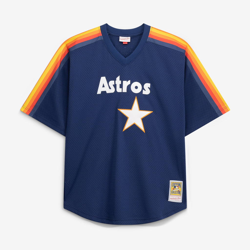 Men's Houston Astros Nolan Ryan Mitchell & Ness Navy Cooperstown Collection Big & Tall Mesh Batting Practice Jersey