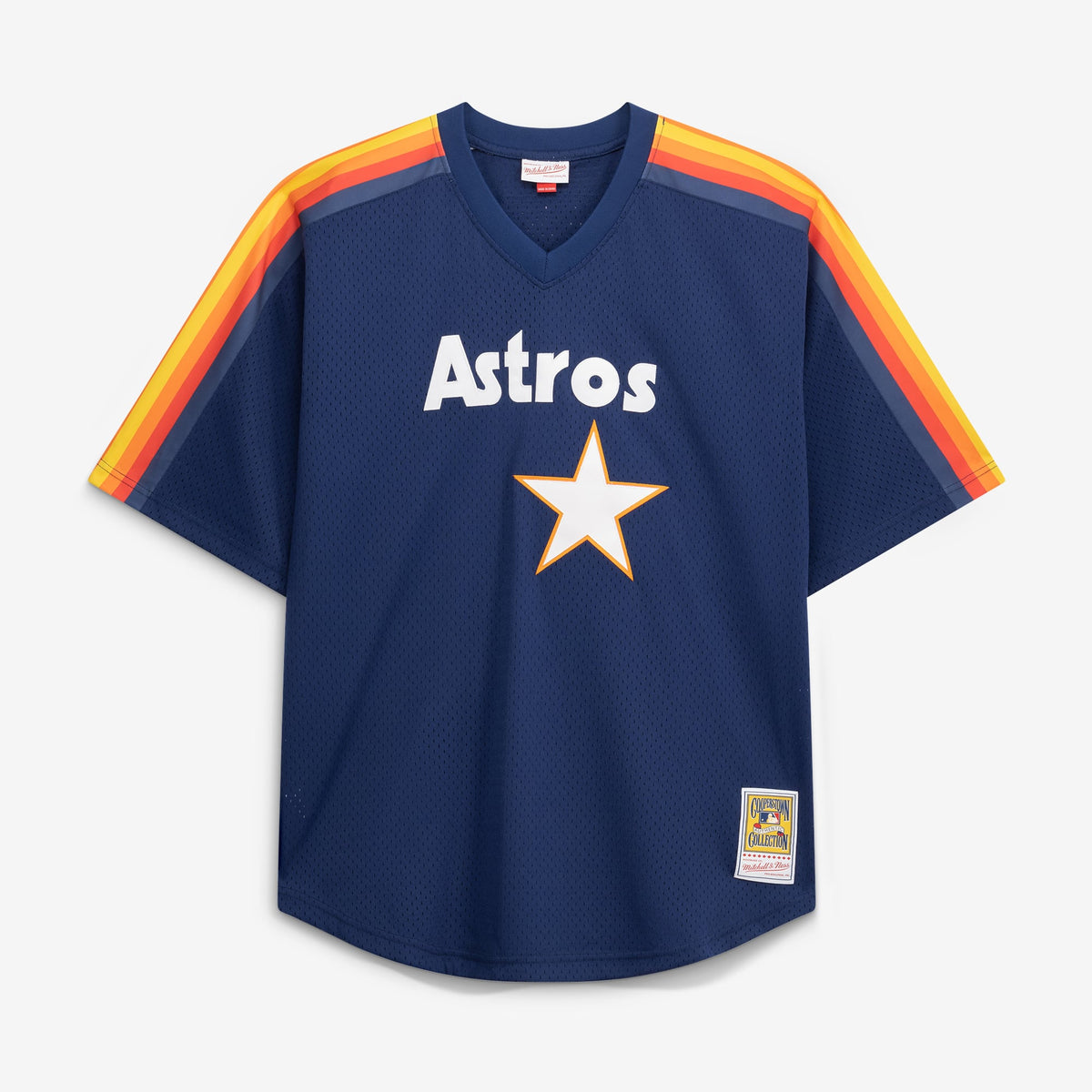 Men's Houston Astros Nolan Ryan Mitchell & Ness Navy Cooperstown Collection Big & Tall Mesh Batting Practice Jersey