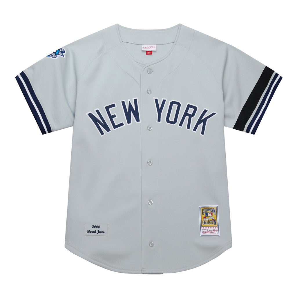 Men's New York Yankees Derek Jeter Mitchell & Ness Gray Cooperstown Collection 2000 World Series Authentic Jersey