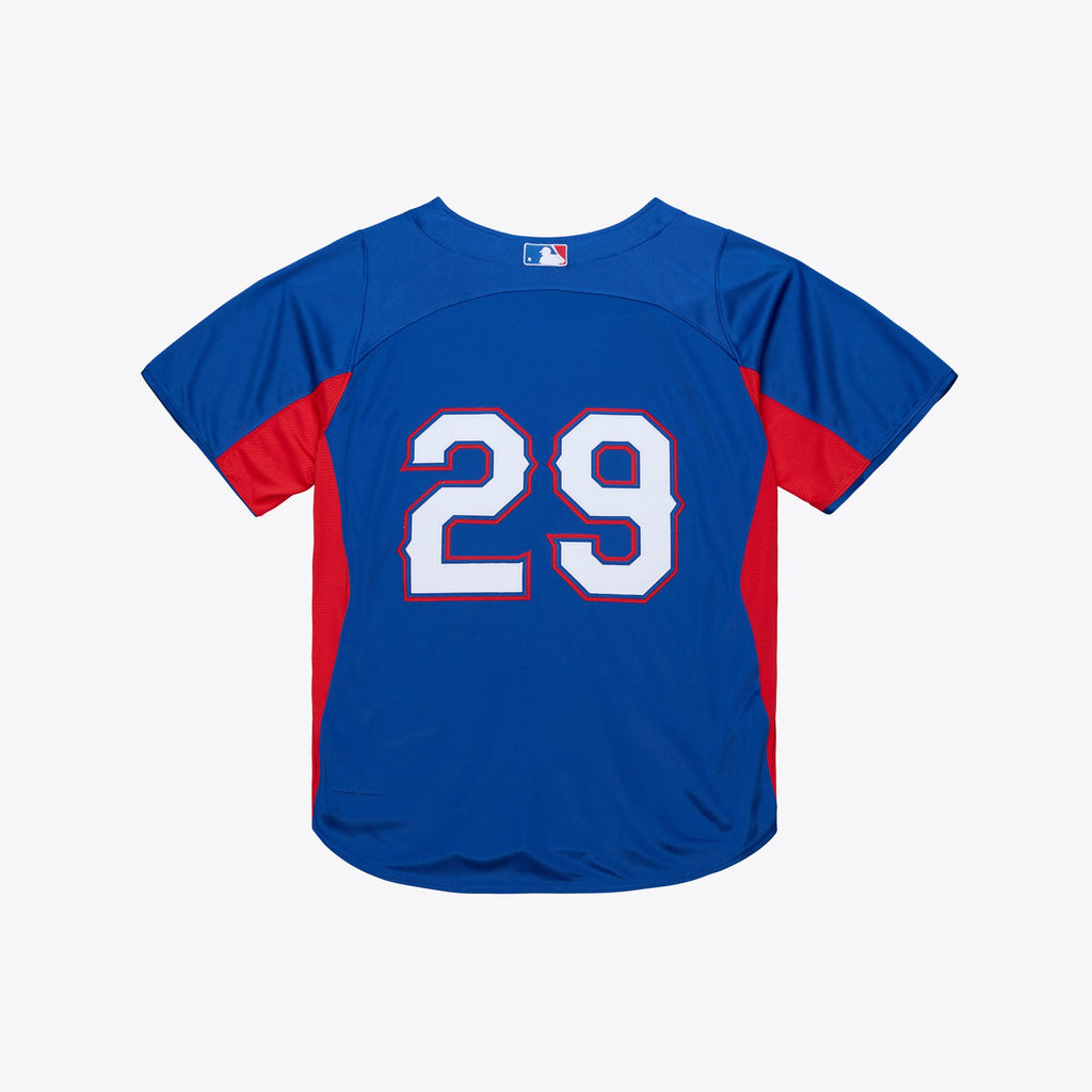 Men's Texas Rangers Adrian Beltre Mitchell & Ness Royal Cooperstown Mesh Batting Practice Button-Up Jersey