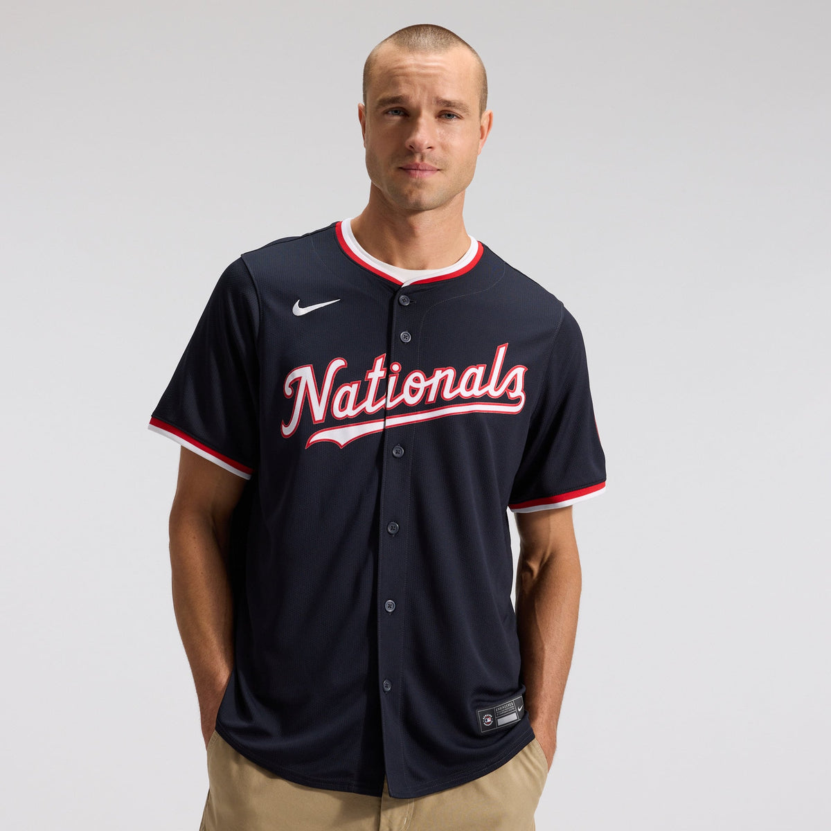 Men's Washington Nationals James Wood Nike Navy Alternate Limited Player Jersey