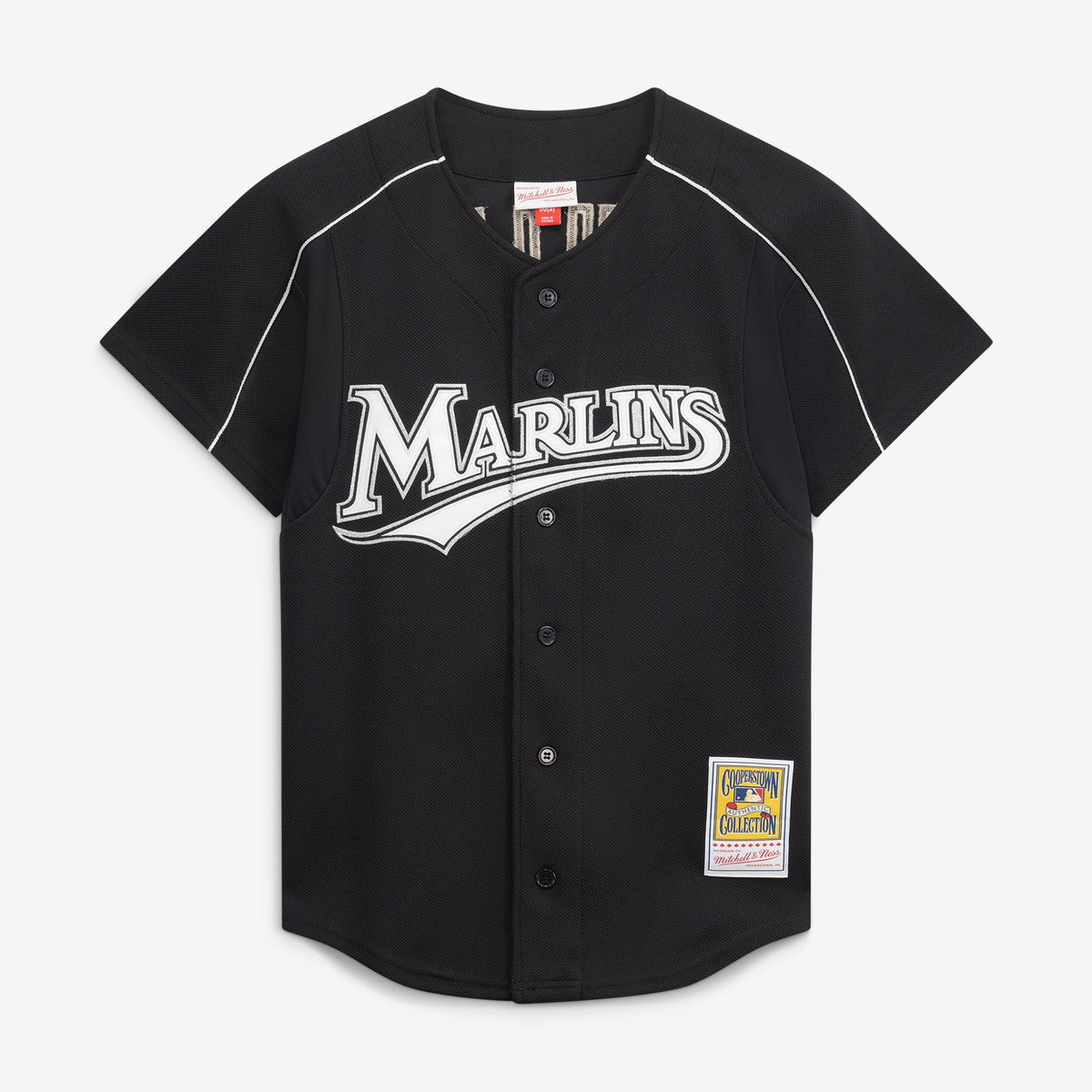 Men's Florida Marlins Dontrelle Willis Mitchell & Ness Black Cooperstown Collection Mesh Batting Practice Button-Up Jersey