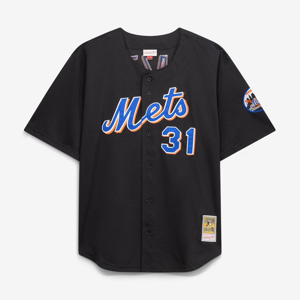 Men's New York Mets Mike Piazza Mitchell & Ness Black Big & Tall Cooperstown Mesh Batting Practice Jersey
