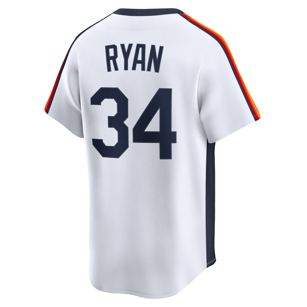 Men's Houston Astros Nolan Ryan Nike White Throwback Cooperstown Collection Limited Jersey