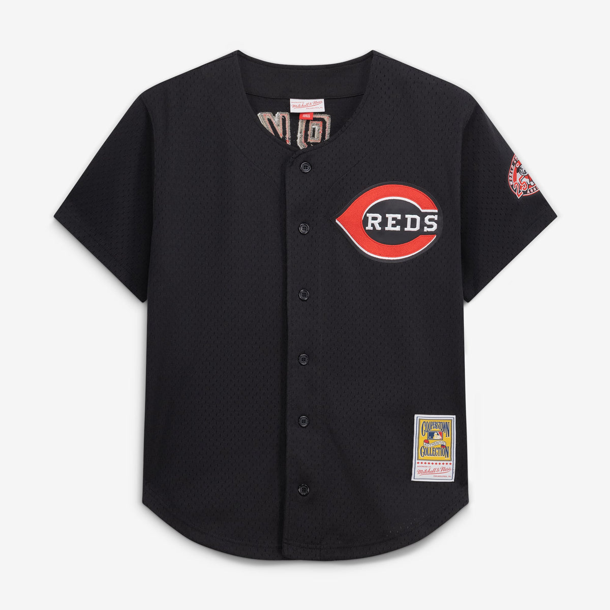 Men's Cincinnati Reds Barry Larkin Mitchell & Ness Red Throwback Cooperstown Mesh Batting Practice Jersey