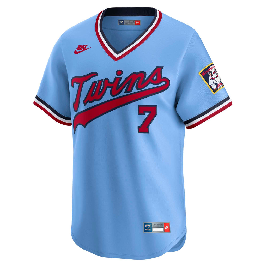Men's Minnesota Twins Joe Mauer Nike Light Blue Throwback Cooperstown Collection Limited Jersey