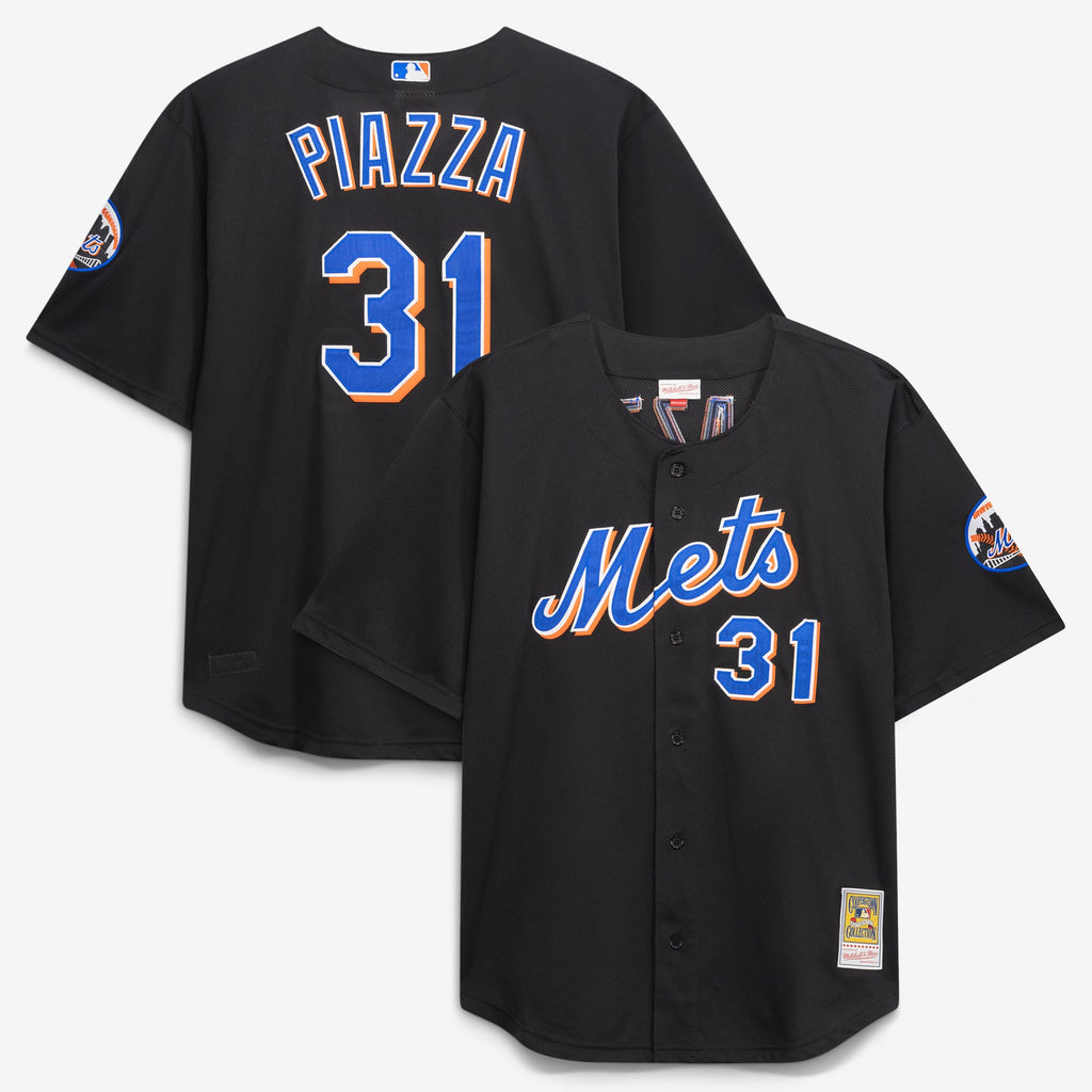 Men's New York Mets Mike Piazza Mitchell & Ness Black Big & Tall Cooperstown Mesh Batting Practice Jersey
