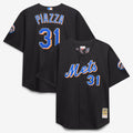 Men's New York Mets Mike Piazza Mitchell & Ness Black Big & Tall Cooperstown Mesh Batting Practice Jersey