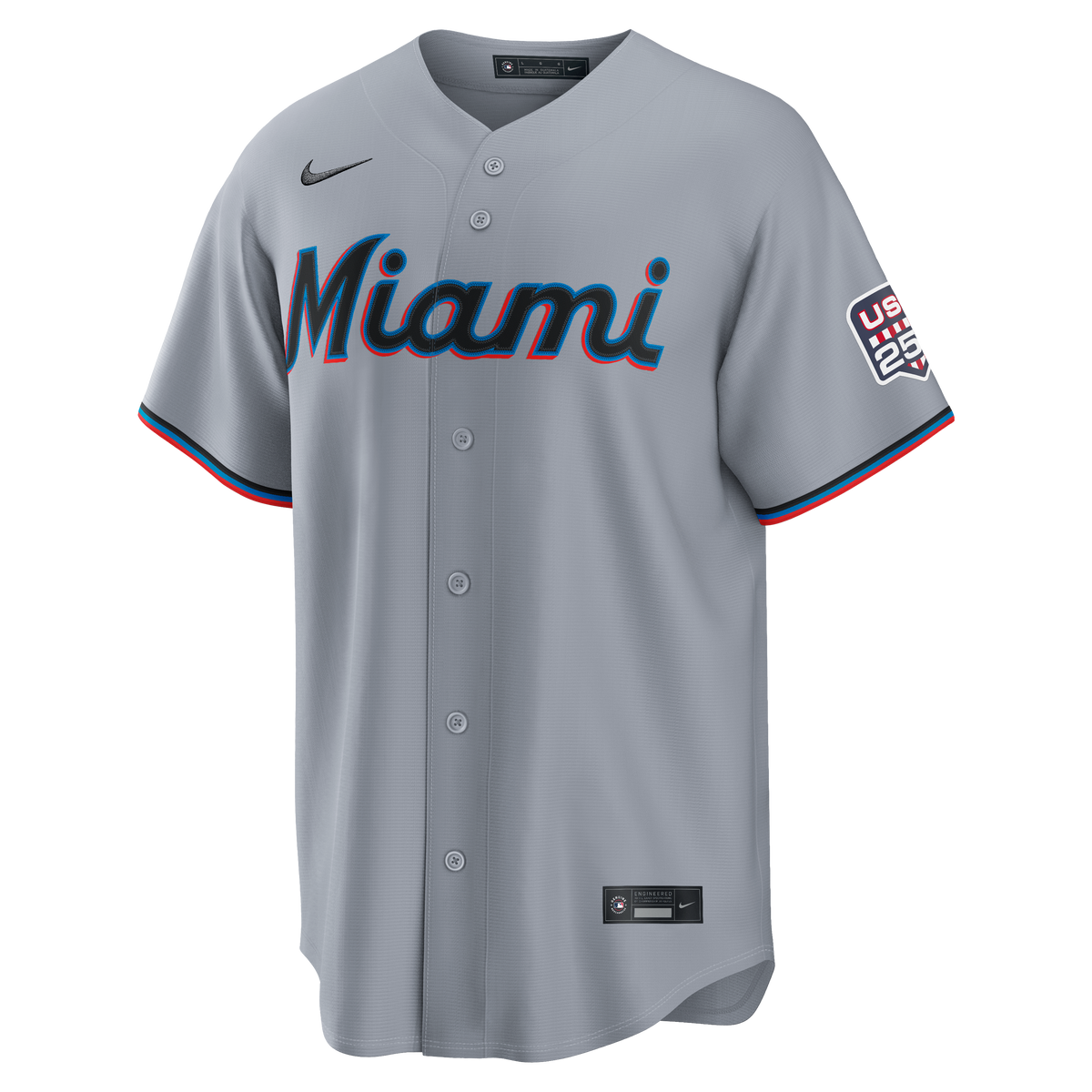 Fourth of July Men's Miami Marlins Kyle Stowers Nike Gray USA 250 Stadium Jersey