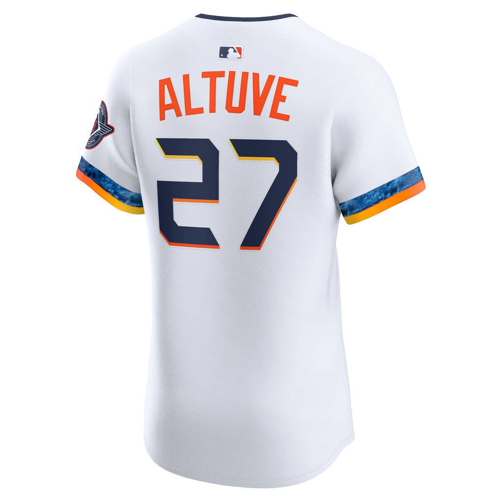 Men's Houston Astros Jose Altuve Nike White 2025 City Connect Elite Player Jersey