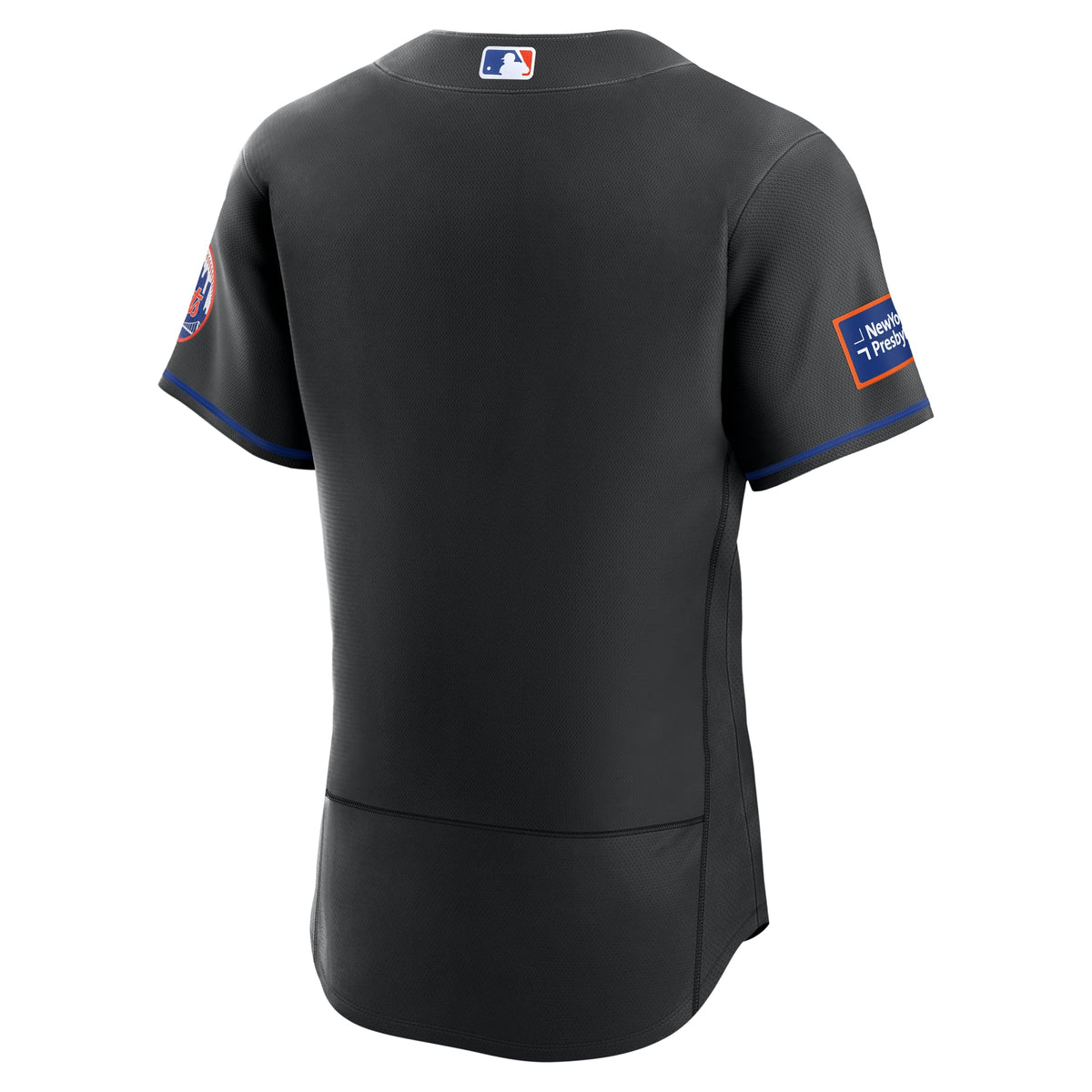 Men's New York Mets Nike Black Alternate Sponsor Patch Authentic Jersey