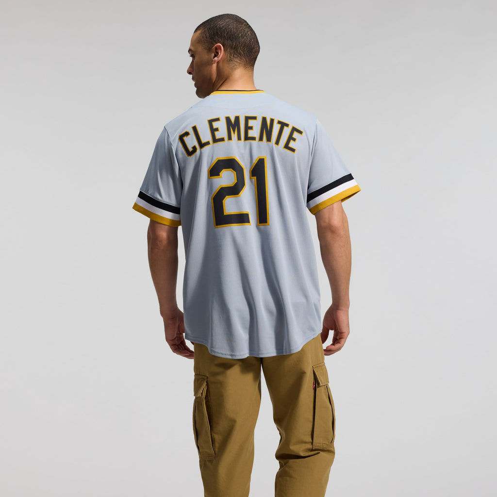 Men's Pittsburgh Pirates Roberto Clemente Nike Gray Throwback Cooperstown Collection Limited Jersey