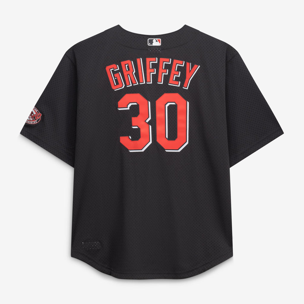 Men's Cincinnati Reds Ken Griffey Jr. Mitchell & Ness Black Big & Tall Cooperstown Mesh Batting Practice Jersey