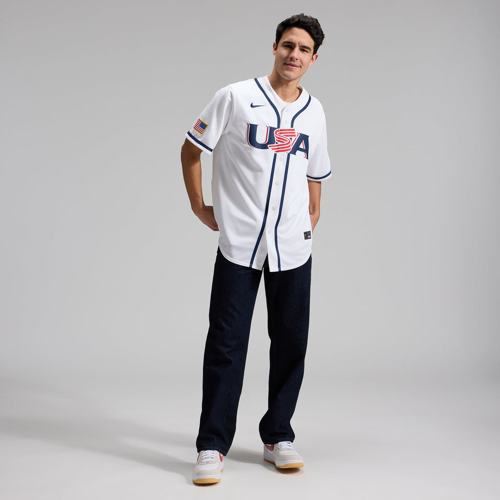 Men's USA Baseball Aaron Judge Nike White 2026 World Baseball Classic Home Stadium Jersey
