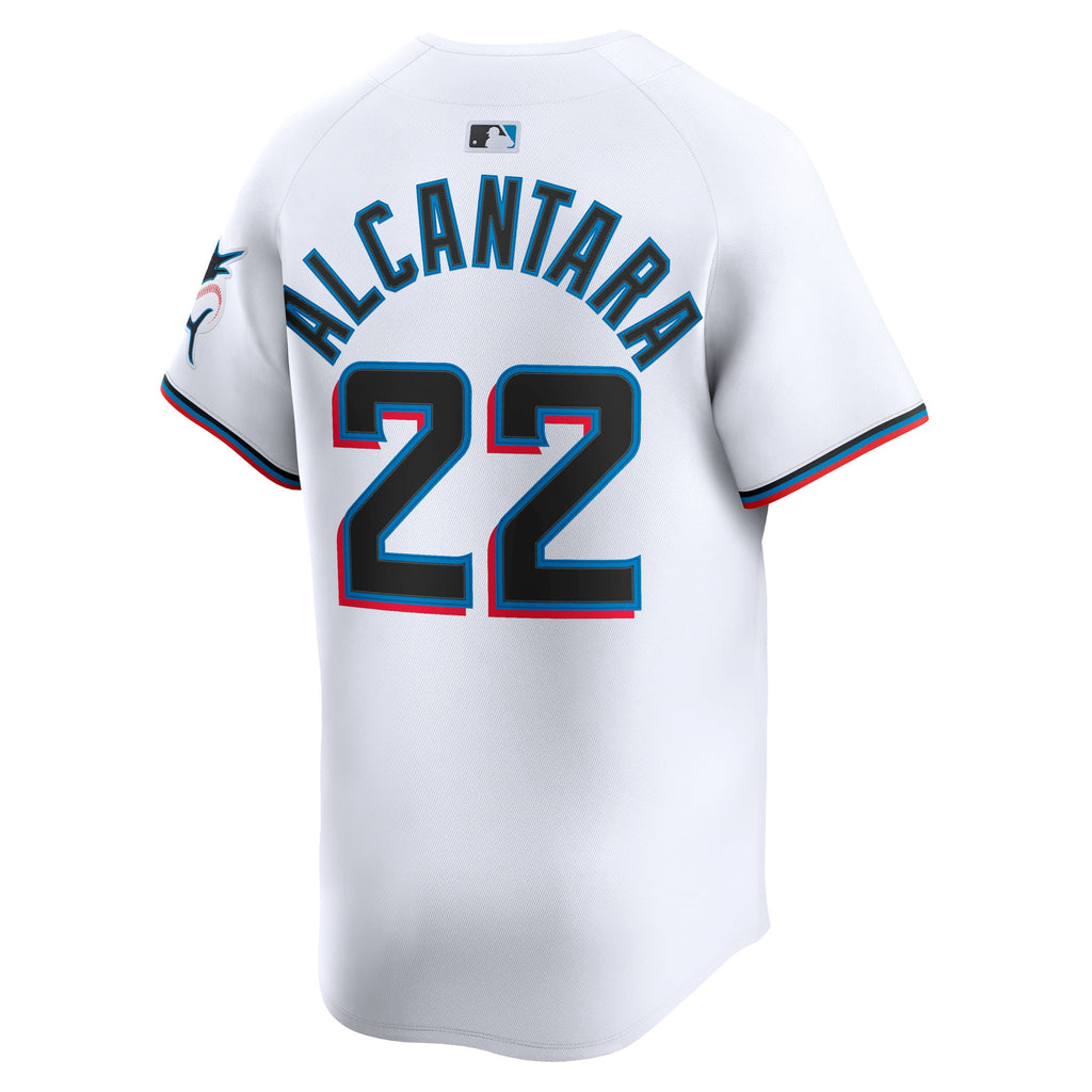 Men's Miami Marlins Sandy Alcantara Nike White Home Limited Player Jersey